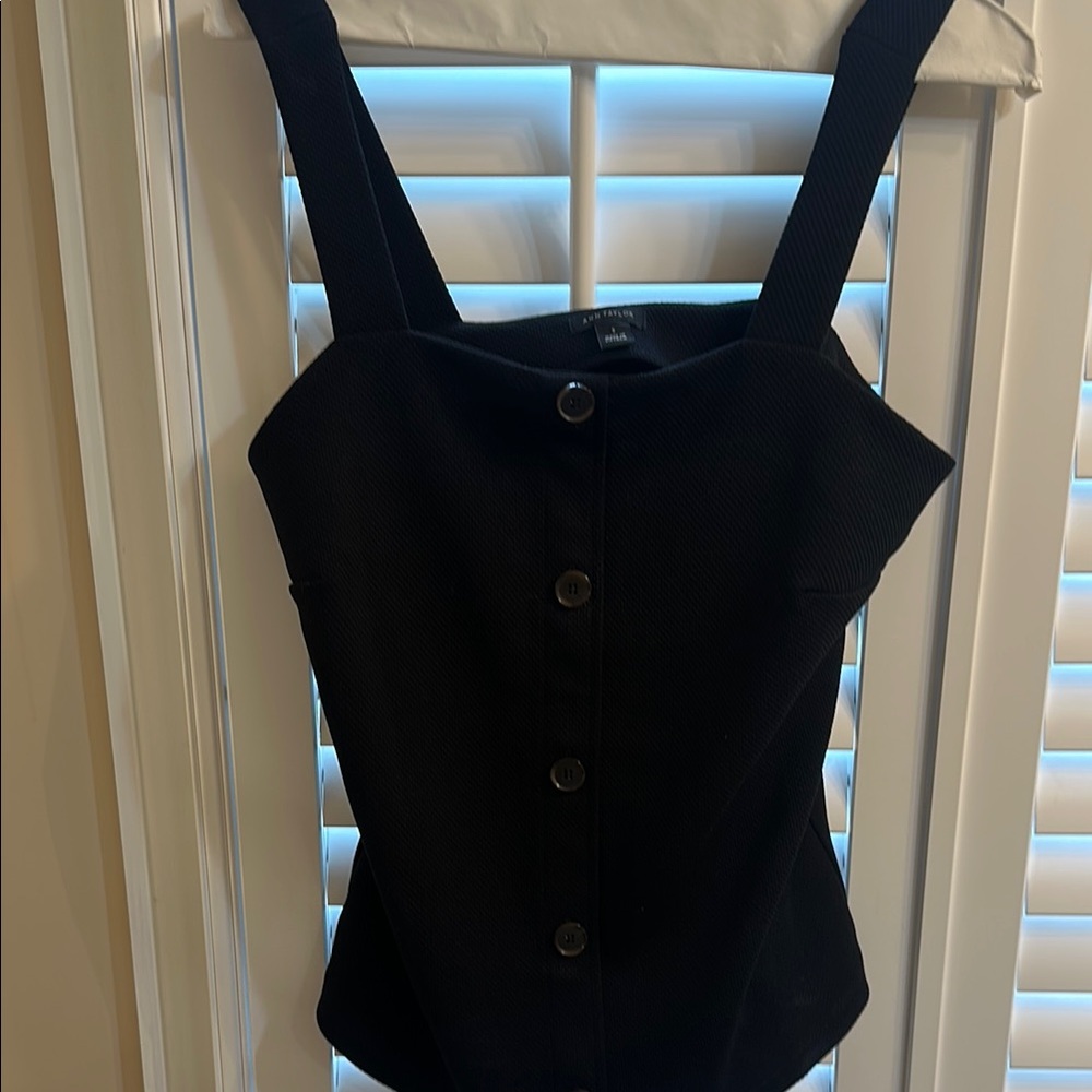 Black Button-Down Women's Top